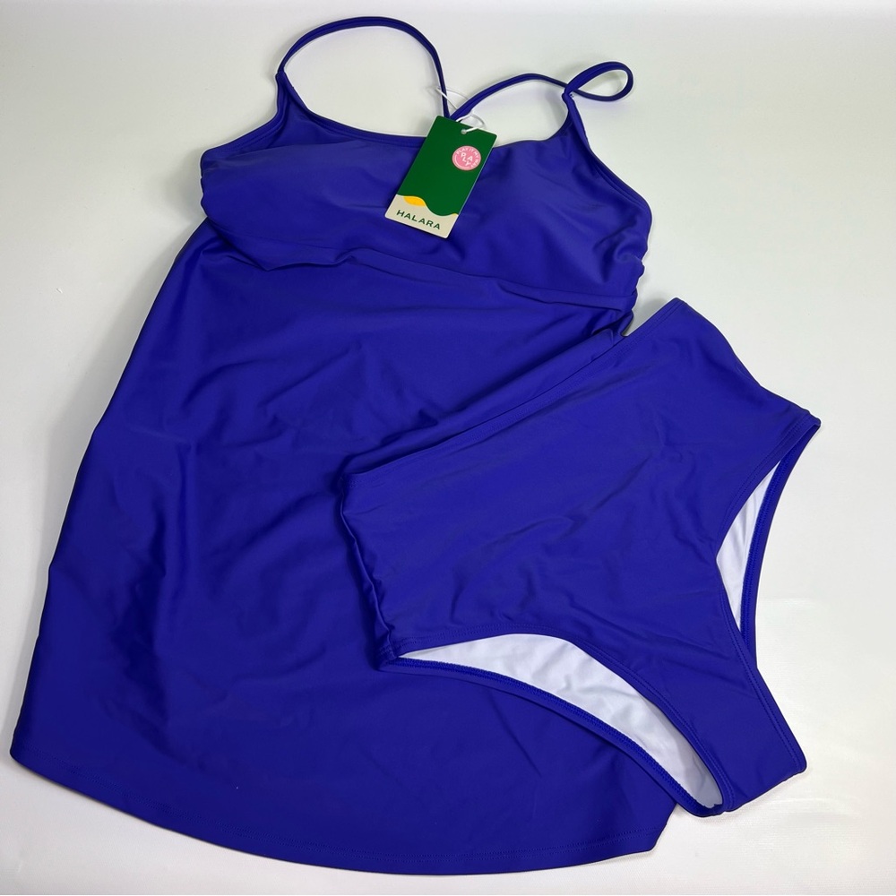 Halara two piece swim suit purple size S NWT
